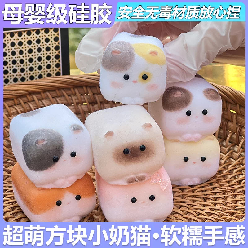 Cube Cat Slow-Rise Silicone Squishy blind box collectible